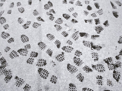 footsteps in snow