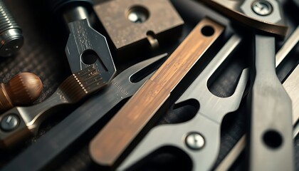 Fototapeta premium close up of a bunch of tools on a table