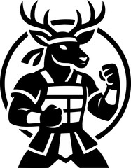 Mighty Deer Warrior A powerful illustration of a deer warrior ready for battle embodying strength courage and determination.