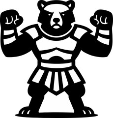 Mighty Bear Icon A powerful and imposing bear illustration the bear stands tall radiating strength and confidence in a captivating iconic design.