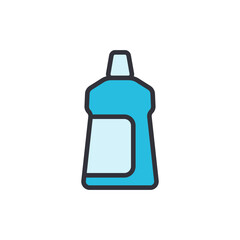 Detergent bottle colored icons, minimalist vector illustration ,simple transparent graphic element .Isolated on white background