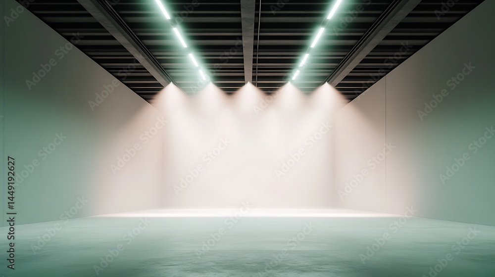 Poster lighting setup for photography event studio space digital media modern environment wide angle view a