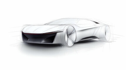 Abstract Futuristic White Car Design Concept