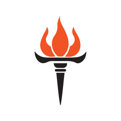 Torch Logo Design Graphic Illustration