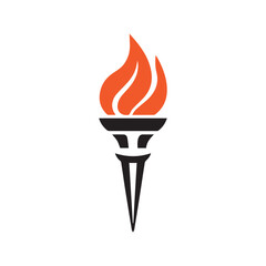Torch Logo Design Graphic Illustration