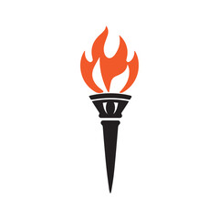 Torch Logo Design Graphic Illustration
