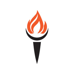 Torch Logo Design Graphic Illustration