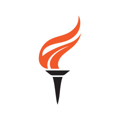 Torch Logo Design Graphic Illustration