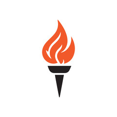 Torch Logo Design Graphic Illustration