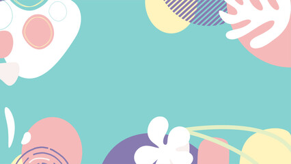 Abstract banner background. Green, yellow, pink pastel color, trendy background graphic design. Suit for business, cover, header, wallpaper, corporate, website, flyer.