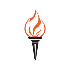 Torch Logo Design Graphic Illustration