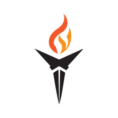Torch Logo Design Graphic Illustration