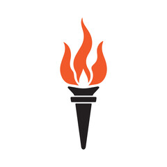 Torch Logo Design Graphic Illustration