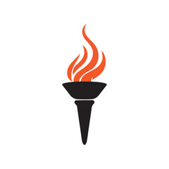 Torch Logo Design Graphic Illustration