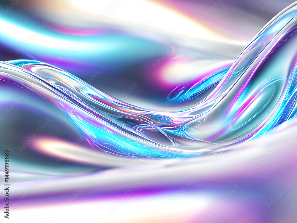 Poster dynamic fluid art movement abstract digital space colorful wave patterns modern aesthetic close-up v