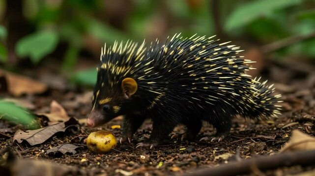 Echidna Foraging in Forest Floor