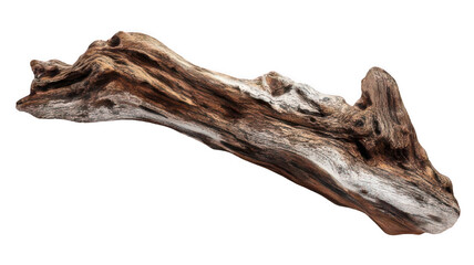 Weathered Driftwood with Organic Texture Transparent Background