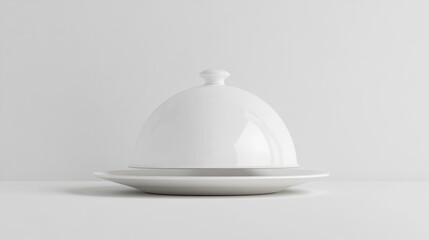 Fototapeta premium Elegant white dome cover over a plate