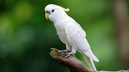 White Cockatoo Perched on a Branch
