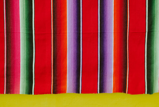 Colorful Mexican Textile Pattern with Vertical Stripes