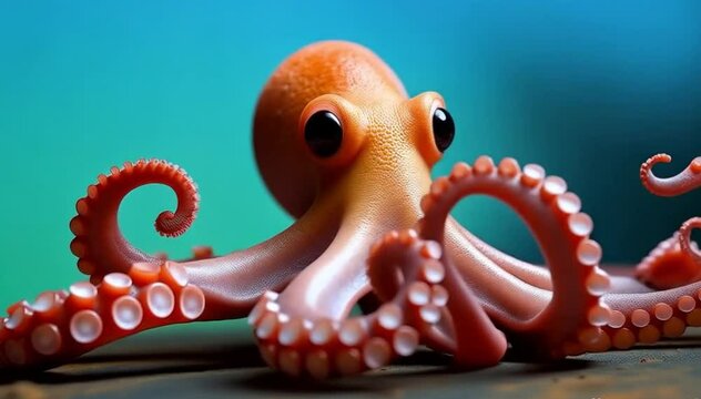 vibrant octopus with a smooth, glossy texture