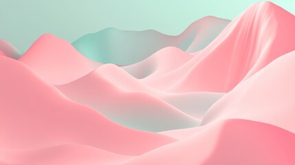 Obraz premium Pastel-toned, abstract landscape of soft, undulating hills.