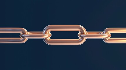 Obraz premium A close-up view of a shiny metallic chain link against a dark background.