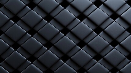 A geometric pattern of dark, padded squares arranged in a diagonal, grid-like design with a modern, textured appearance.