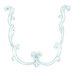 Hand drawn elegant ornamental frame illustration