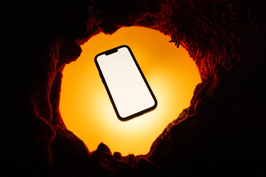 White screen phone on lamp