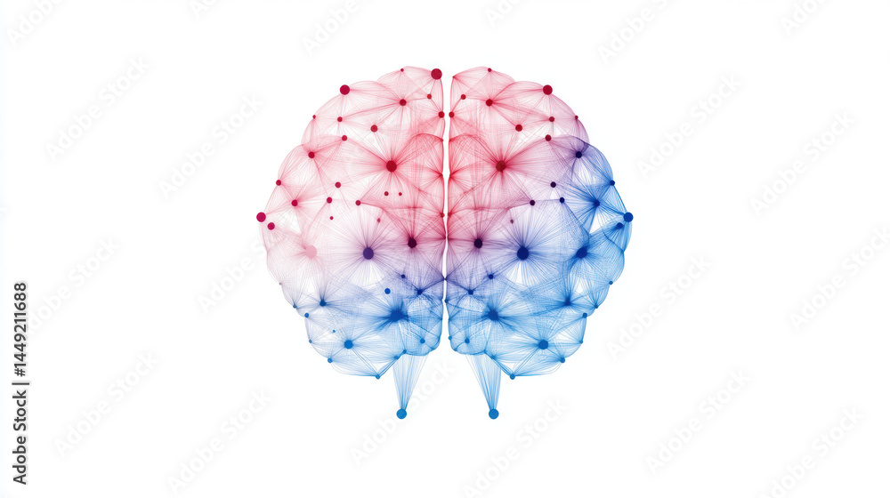 Poster creative brain visualization digital art science abstract environment artistic perspective dotted br