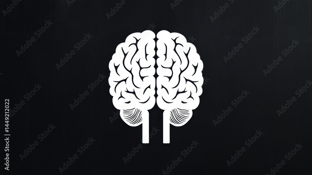 Poster exploring minimalist brain outline art digital canvas graphic design abstract environment clean conc