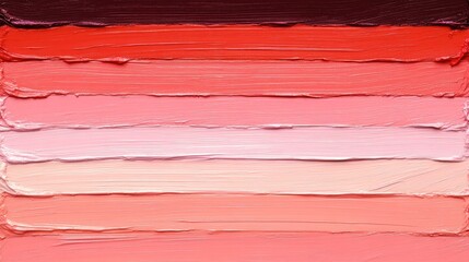 Horizontal swaths of varying shades of pink and red lipstick.