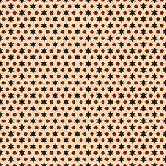 Geometric Star Hexagon Pattern Seamless Beige Brown Red Stars Retro Print Design Repeat Shapes      