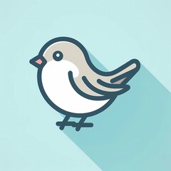 Sparrow icon with pastel blue background