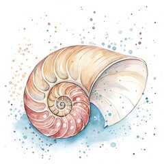 Obraz premium nautilus shell vector illustration