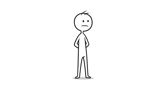 Stick Figure With Arms Behind Back - Illustration