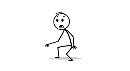 Stick Figure Expressing Worry and Fear