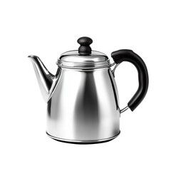 Fototapeta premium Elegant Stainless Steel Teapot with Black Handle