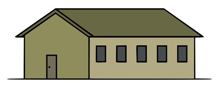 soldier barrack army building flat color vector illustration template design