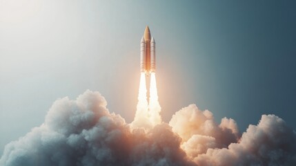 Fototapeta premium Rocket launch into space