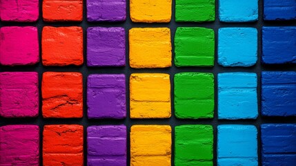 Colorful brick wall texture, a vibrant background for design and architectural projects
