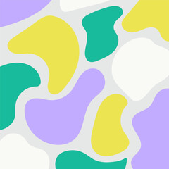 Abstract Pastel Shapes Lavender, Yellow, Green, White Design