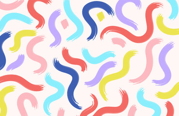 Abstract Colorful Brush Strokes Pastel Swirls, Paint Texture