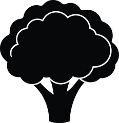 cauliflower silhouette vector icon on white 