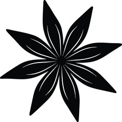 clove spice silhouette vector on white background  