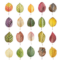 Obraz premium Vibrant Collection of Autumn Leaves with Transparent Background