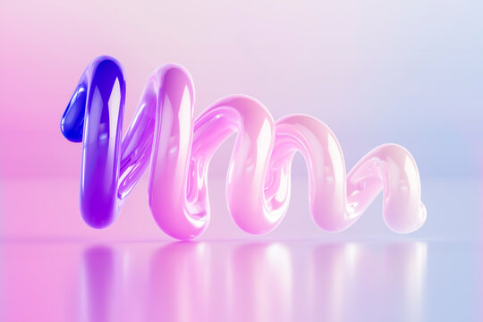 Abstract Floating reflective Glass spiral with Gradient Reflection