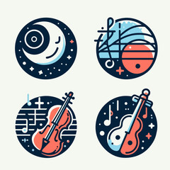 Musical note icon vector illustration