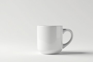 Obraz premium Large capacity white mug, slight shadow, pristine white, drinkware, hot drink